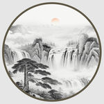 水墨迎客松
