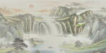 新中式水墨山水画