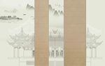 中式山水建筑装饰画