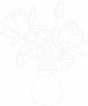 花瓶中的花卉线条图