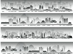 兰州城市建筑剪影景点