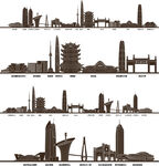 武汉城市建筑剪影景点