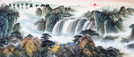 聚宝盆山水画