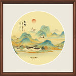 圆形山水画