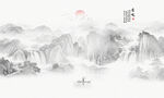 山水国画背景墙