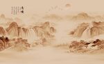 新中式国画山水画背景墙