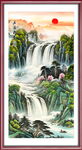 竖幅山水画