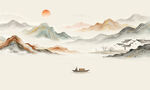 新中式水墨山水画
