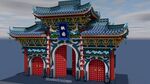 中式传统门楼3D模型