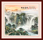 旭日东升国画