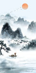 竖幅山水画