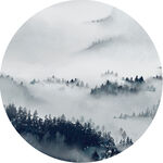 水墨山林间云雾绕翠峰