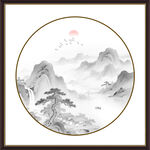 圆形山水画