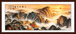 五岳独尊泰山日出山水画
