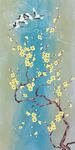 新中式手绘梅花仙鹤祥云装饰画