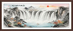 八方聚财山水画