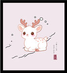 手绘矢量图可爱小鹿插画萌趣十足