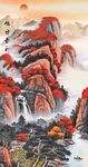 竖幅山水画