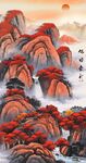 竖幅山水画