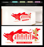 红色物业文化墙