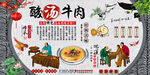 酸汤牛肉背景墙
