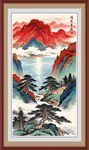 鸿运大头客厅画山水画招财画竖版