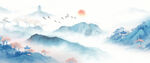 新中式水墨山水画