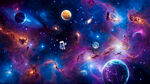 梦幻宇宙星空太空星球银河背景墙