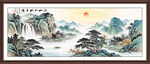 新中式山水画客厅装饰画