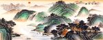 古典水墨画仿古山水画