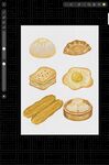 手绘美味多样烘焙食品