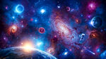 璀璨银河宇宙星球太空宇航员背景