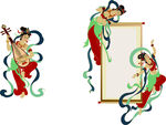 敦煌飞天元素装饰图案