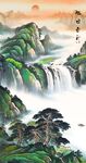 山水瀑布间的壮丽自然景