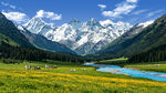 雪山大草原河流
