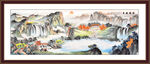 国画山水画 聚宝盆风水画
