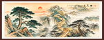 国画长城迎客松