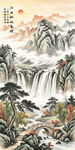 玄关竖版山水画