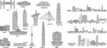 武汉 湖北 城市建筑剪影地标插