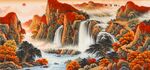 鸿运当头聚宝盆风水画