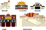 拉萨城市建筑剪影地标插画