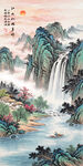迎客松山水画壁画