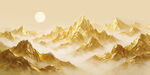 日照金山山水画