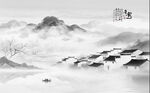 意境水墨山水画