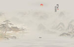 禅意水墨山水画