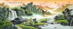 山水画流水生财