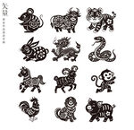 传统十二生肖插画图案12生肖图