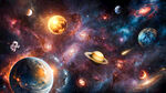 璀璨星河宇宙漩涡外太空星球背景