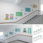 学校文明礼仪楼梯文化墙