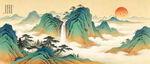 千里江山图背景墙